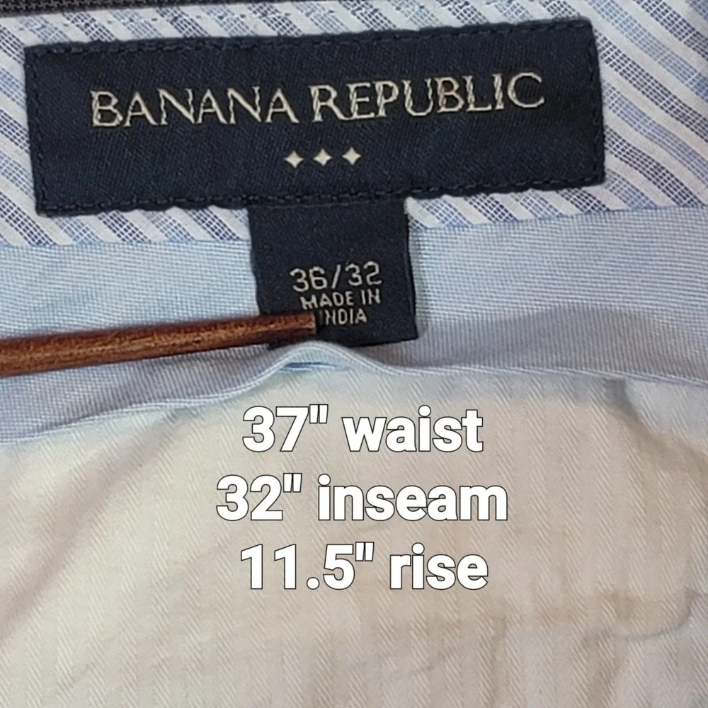 Banana Republic Smart Casual Gray Cotton Chino Pants Straight Leg Mens 36x32